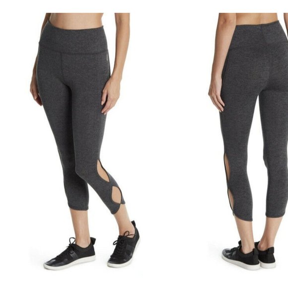 NWT Free People Movement Infinity Heigh Waisted Gray Crop Leggings - Large - Picture 1 of 6
